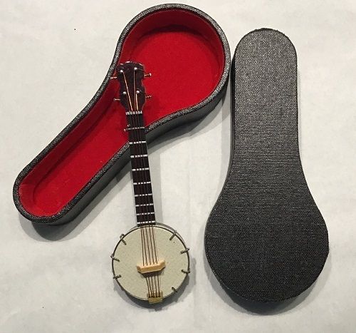 (€ 13,15/ VKE)  Banjo, weiß m. Koffer, 10,0 cm